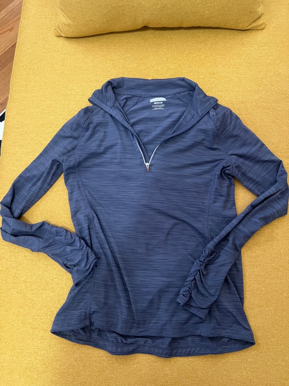 Kirkland Signature Navy Quarter-Zip Hooded Pullover